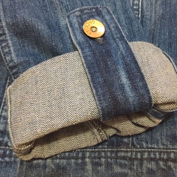 Ci Sono Dark Wash Cropped Denim Jean Jacket Faded US M - Picture 3 of 6